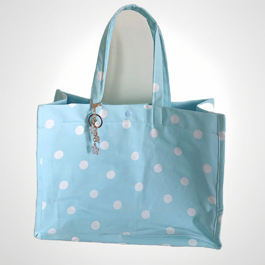 RAMONA - The Light Blue Handcrafted Box Tote Bag