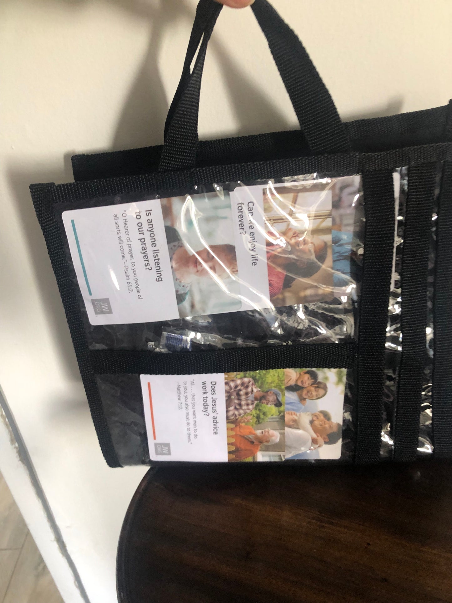 ESTHER - The box style reversible ministry bag with clear pockets