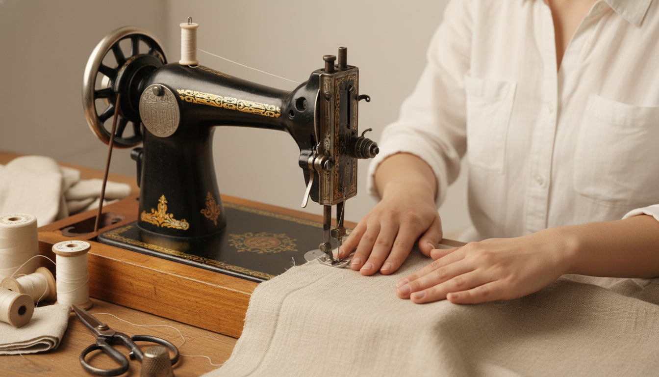 Text message on a beige background with a warm tone, expressing gratitude for visiting and supporting handmade work.