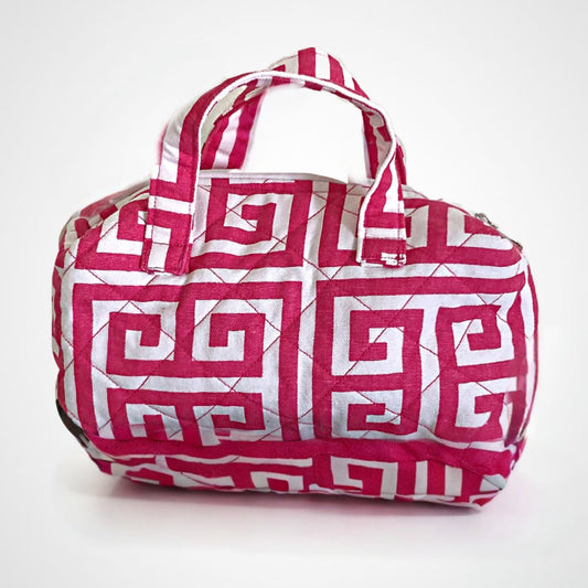 THE NIKKI - Puffy quilted makeup bag with handles