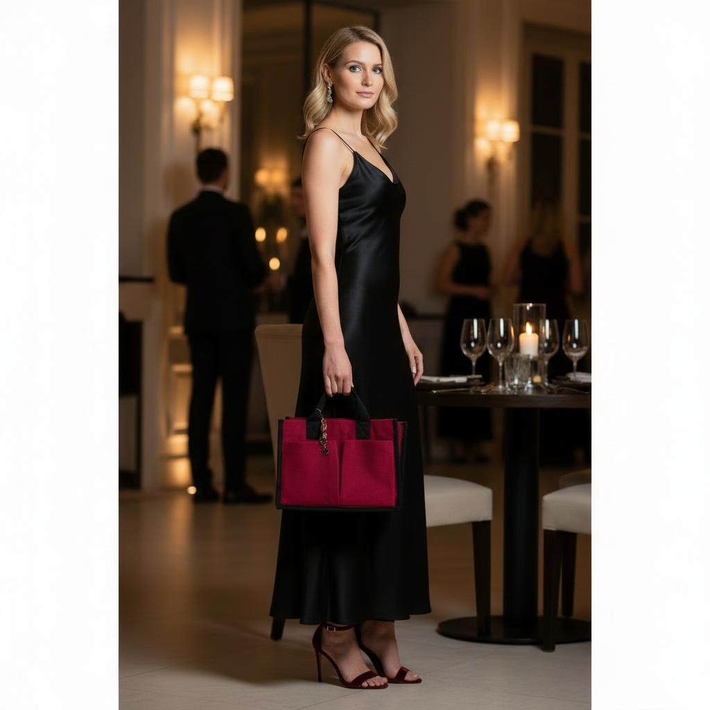 Maxine Mini Tote with Burgundy Sandals