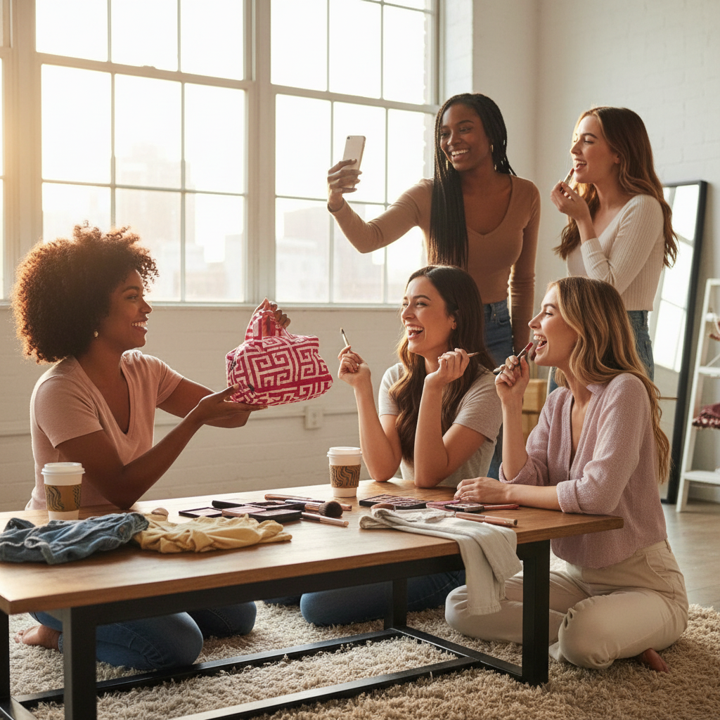 Nikki bag - friends getting ready (compact size)